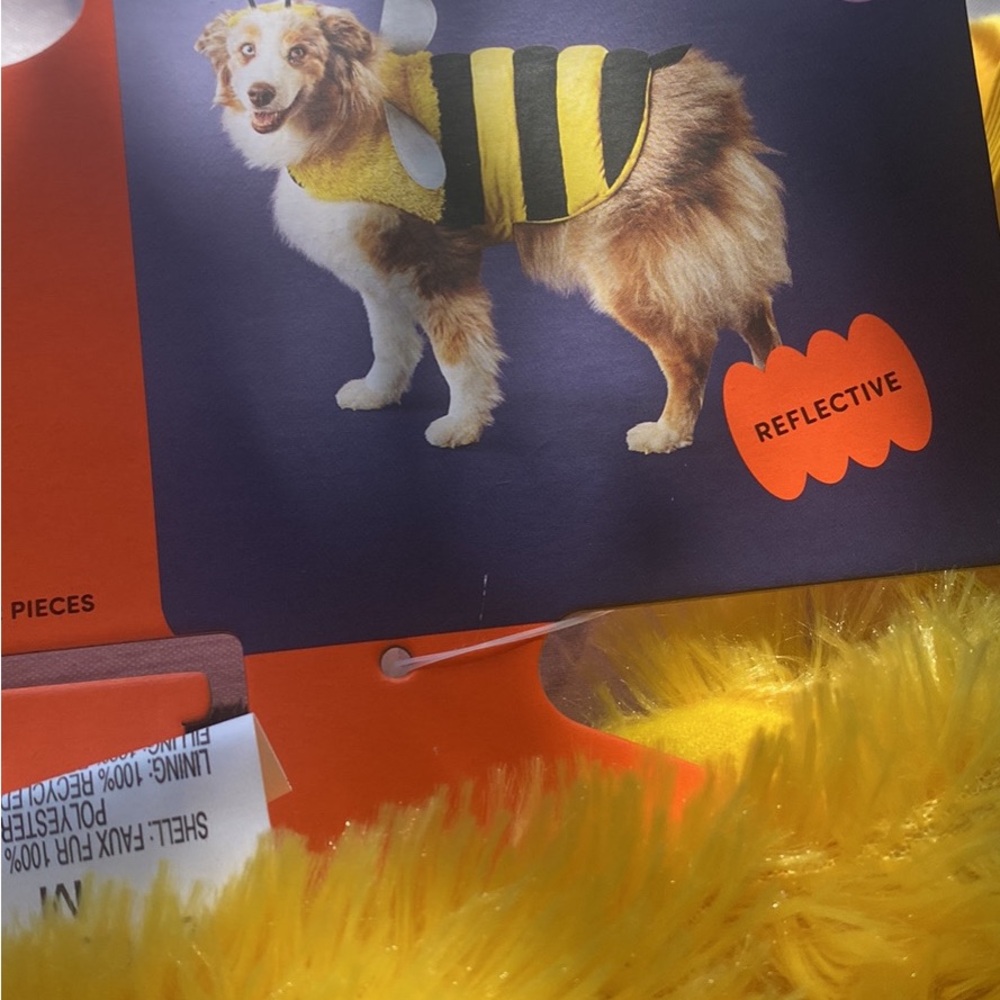 Reflective Yellow & Black Bee Dog Costume - Pet Outfit